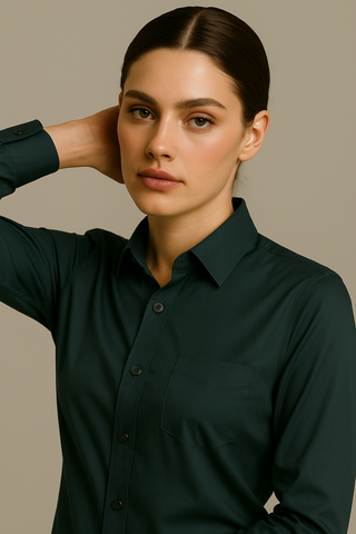 Teal Grey Stitchless Shirt - For Women - Seamless perfection