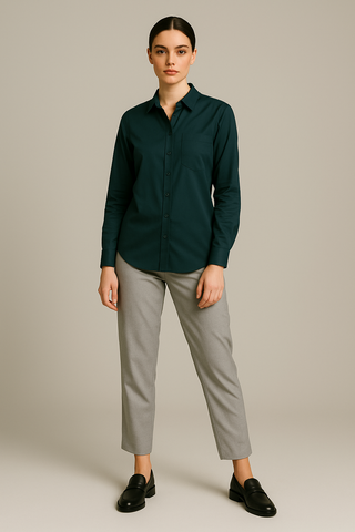 Teal Grey Stitchless Shirt - For Women - Seamless perfection
