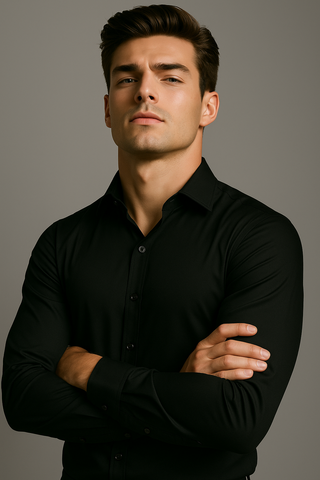 Black Stitchless Shirt - For Men - Seamless perfection