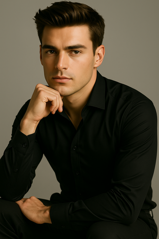 Black Stitchless Shirt - For Men - Seamless perfection