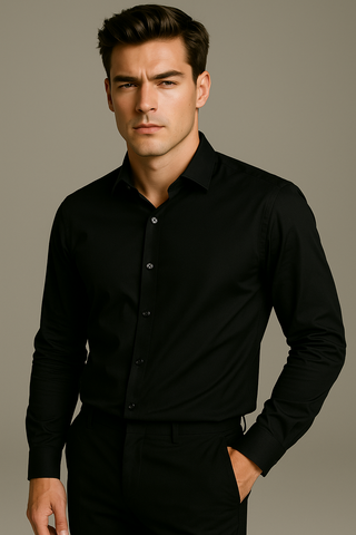 Black Stitchless Shirt - For Men - Seamless perfection