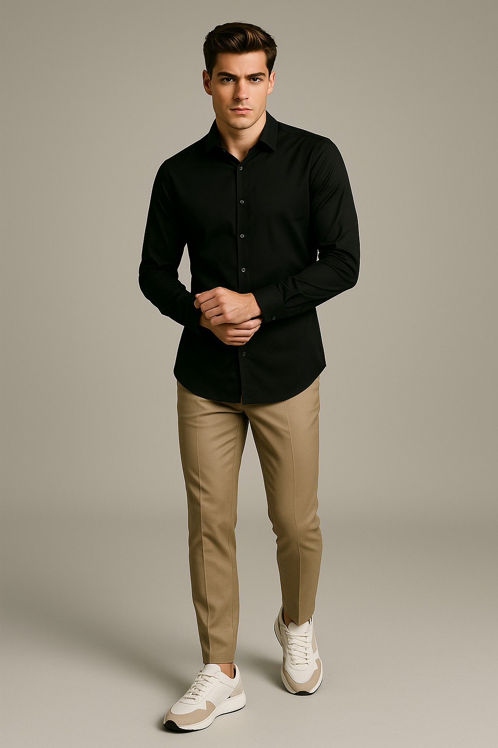 Black Stitchless Shirt - For Men - Seamless perfection