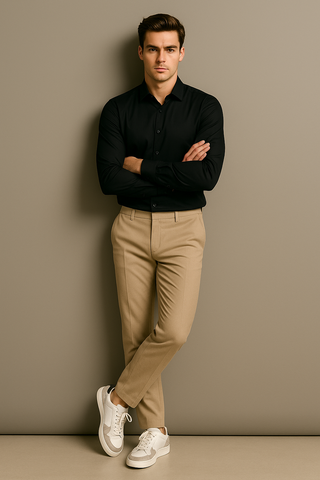 Black Stitchless Shirt - For Men - Seamless perfection