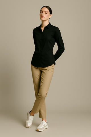 Black Stitchless Shirt - For Women - Seamless perfection