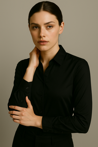 Black Stitchless Shirt - For Women - Seamless perfection
