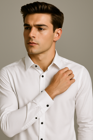 White Stitchless Shirt - For Men - Seamless perfection