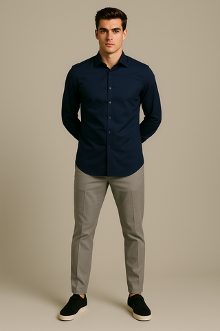Blue Stitchless Shirt - For Men - Seamless perfection