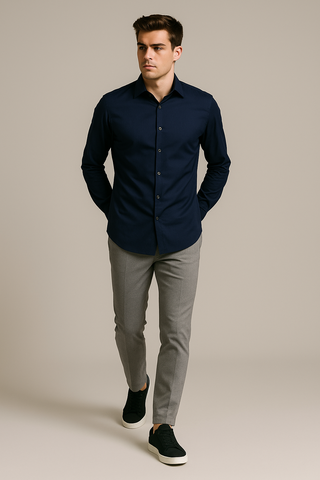 Blue Stitchless Shirt - For Men - Seamless perfection