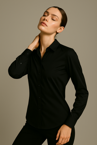 Black Stitchless Shirt - For Women - Seamless perfection