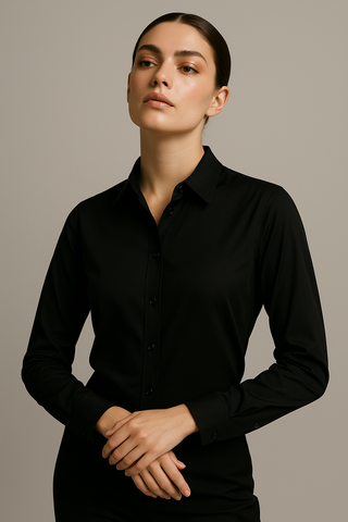 Black Stitchless Shirt - For Women - Seamless perfection