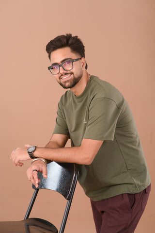 Forest Green Men’s Oversized Premium 240 GSM T-Shirt – Dare & Rise