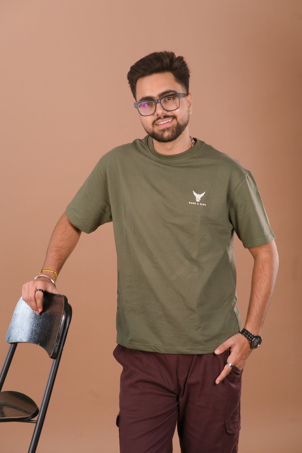Forest Green Men’s Oversized Premium 240 GSM T-Shirt – Dare & Rise
