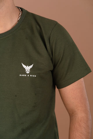 Olive Green Men’s Premium 240 GSM T-Shirt – Dare & Rise