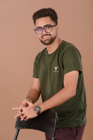 Olive Green Men’s Premium 240 GSM T-Shirt – Dare & Rise