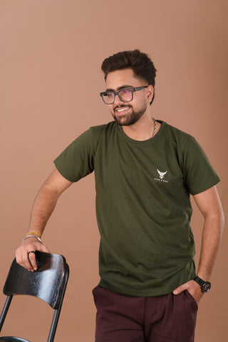Olive Green Men’s Premium 240 GSM T-Shirt – Dare & Rise