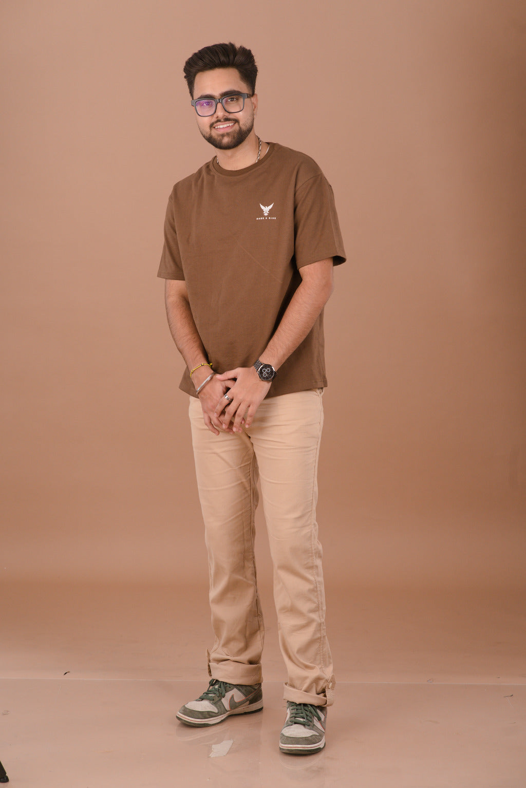 Roasted Mocha Men’s Oversized Premium 240 GSM T-Shirt – Dare & Rise