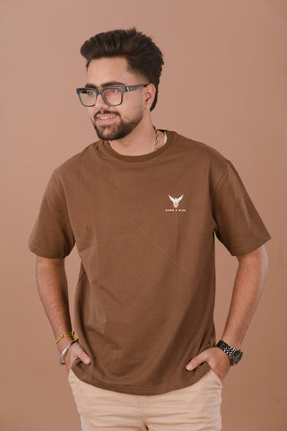 Roasted Mocha Men’s Oversized Premium 240 GSM T-Shirt – Dare & Rise