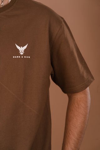 Roasted Mocha Men’s Oversized Premium 240 GSM T-Shirt – Dare & Rise