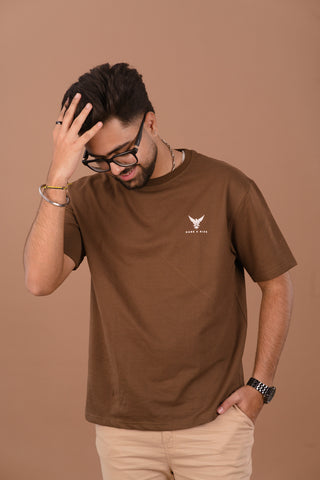 Roasted Mocha Men’s Oversized Premium 240 GSM T-Shirt – Dare & Rise