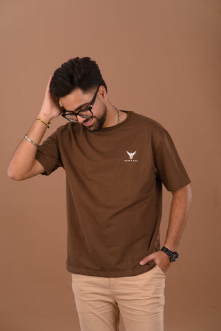 Roasted Mocha Men’s Oversized Premium 240 GSM T-Shirt – Dare & Rise