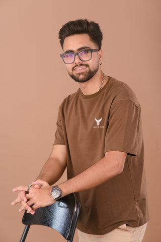 Roasted Mocha Men’s Oversized Premium 240 GSM T-Shirt – Dare & Rise