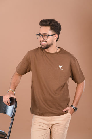 Roasted Mocha Men’s Oversized Premium 240 GSM T-Shirt – Dare & Rise