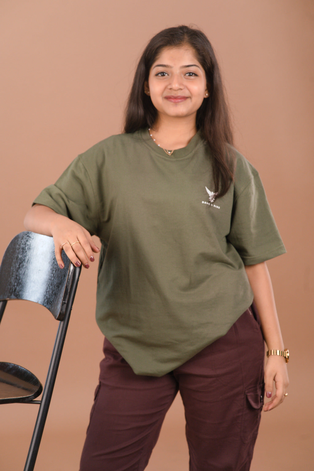 Olive Green Premium 240 GSM PC Looper Cotton T-Shirt – Dare & Rise