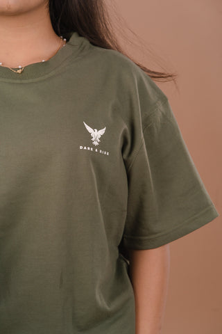 Olive Green Premium 240 GSM PC Looper Cotton T-Shirt – Dare & Rise