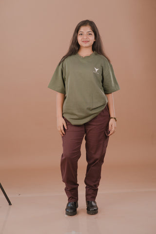 Olive Green Premium 240 GSM PC Looper Cotton T-Shirt – Dare & Rise