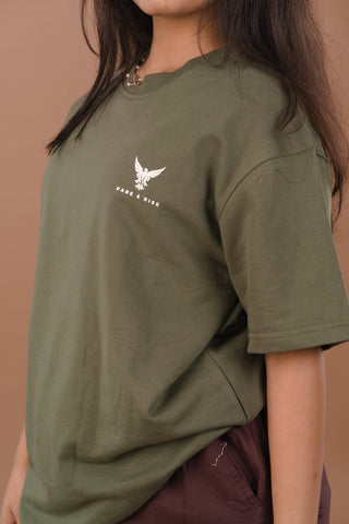 Olive Green Premium 240 GSM PC Looper Cotton T-Shirt – Dare & Rise