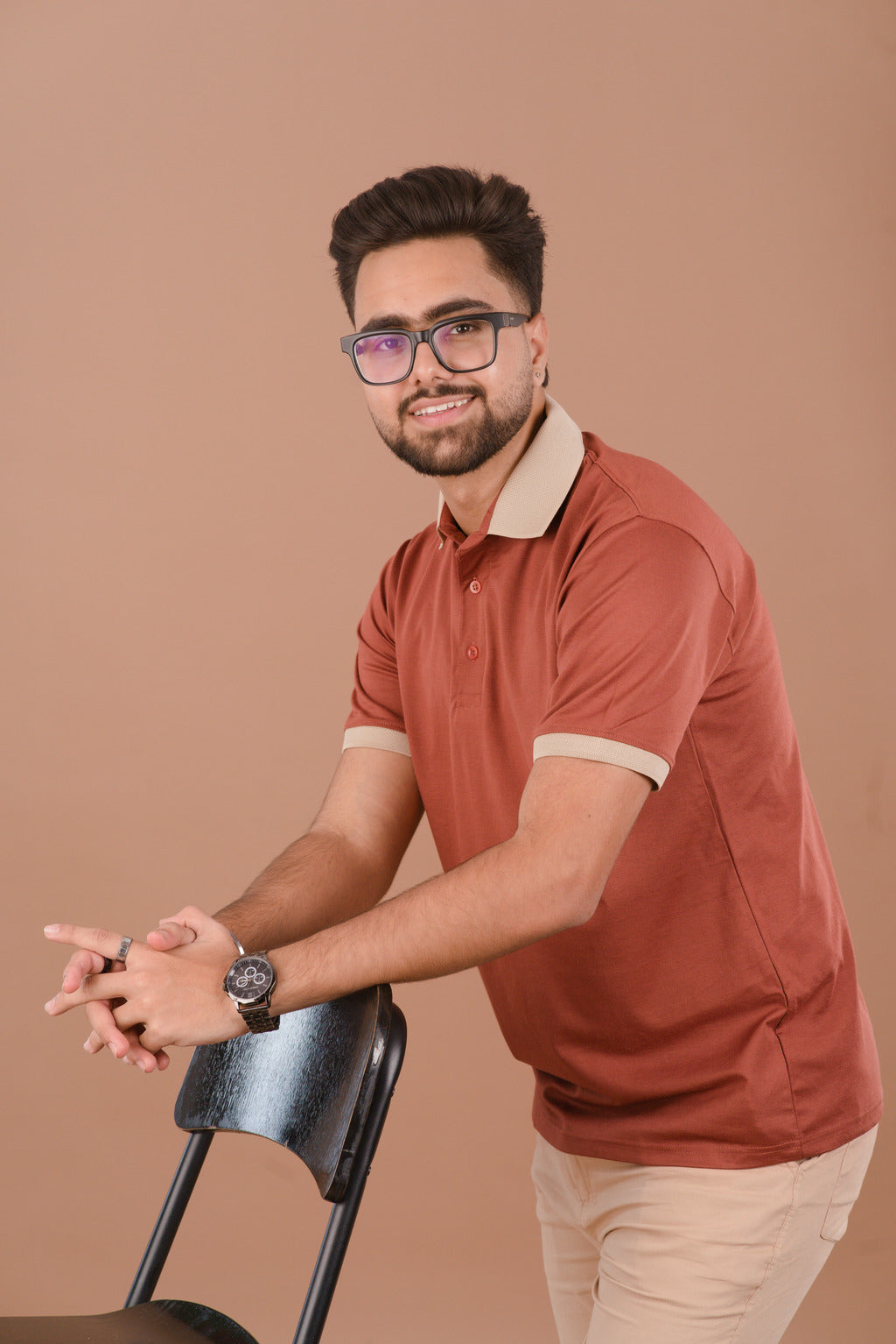 Rust Ember Men’s Premium Polo – Dare & Rise