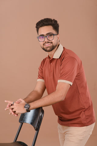 Rust Ember Men’s Premium Polo – Dare & Rise