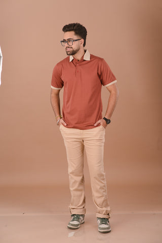 Golden Sand beige Men’s Premium Micro-Corduroy Lifestyle Trousers – Dare & Rise looped hem