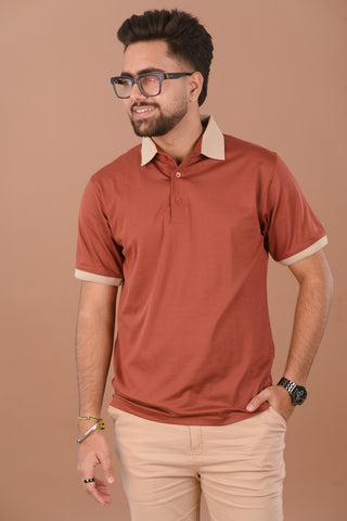 Rust Ember Men’s Premium Polo – Dare & Rise
