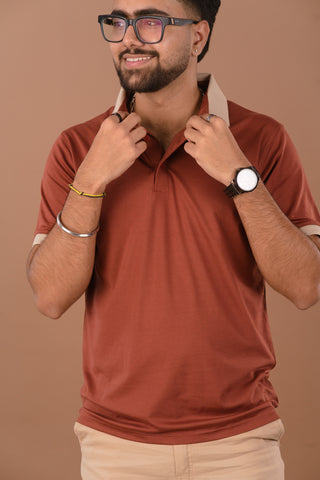 Rust Ember Men’s Premium Polo – Dare & Rise