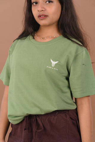 Soft Pistachio Premium 240 GSM PC Looper Cotton T-Shirt – Dare & Rise