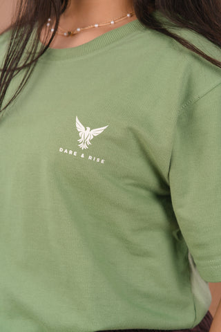 Soft Pistachio Premium 240 GSM PC Looper Cotton T-Shirt – Dare & Rise