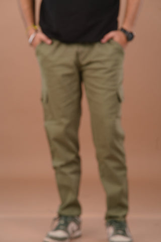 Olive Green Men’s Premium Micro-Corduroy Lifestyle Cargos – Dare & Rise