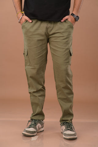 Olive Green Men’s Premium Micro-Corduroy Lifestyle Cargos – Dare & Rise