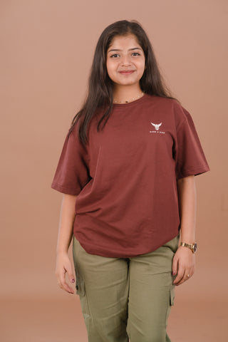 Rust Red Women’s Oversized Premium 240 GSM T-Shirt – Dare & Rise