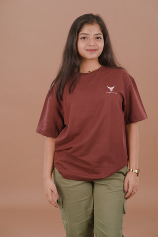 Rust Red Women’s Oversized Premium 240 GSM T-Shirt – Dare & Rise