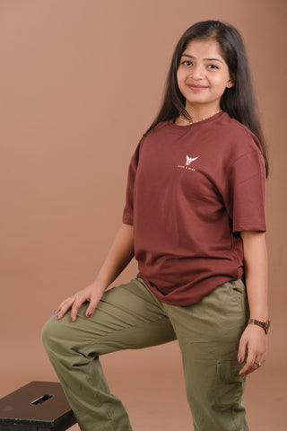 Rust Red Women’s Oversized Premium 240 GSM T-Shirt – Dare & Rise