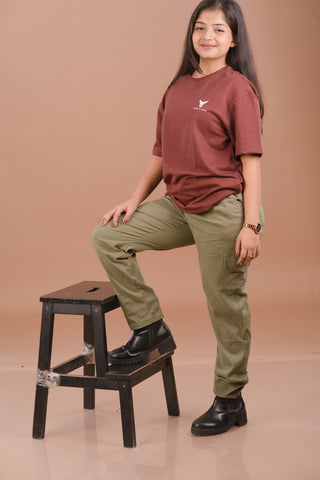 Olive Green Women’s Premium Micro-Corduroy Lifestyle Cargos – Dare & Rise