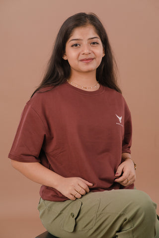 Rust Red Women’s Oversized Premium 240 GSM T-Shirt – Dare & Rise