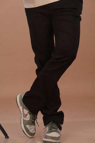 Pure Black Men’s Premium Micro-Corduroy Lifestyle Trousers – Dare & Rise