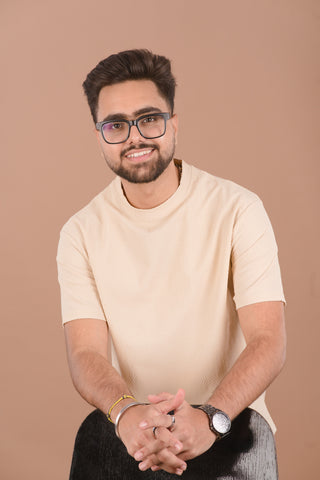 Sand Beige Men’s Jacquard Self-Textured T-Shirt – Dare & Rise