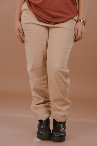 Golden Sand beige Women’s Premium Micro-Corduroy Lifestyle Trousers – Dare & Rise