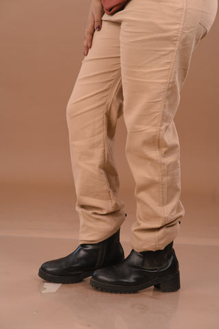 Golden Sand beige Women’s Premium Micro-Corduroy Lifestyle Trousers – Dare & Rise