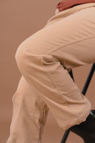 Golden Sand beige Women’s Premium Micro-Corduroy Lifestyle Trousers – Dare & Rise