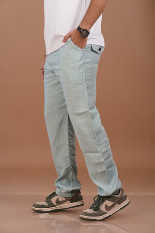 Aqua Blue Men’s Smart-Tech Lifestyle Trousers – Dare & Rise